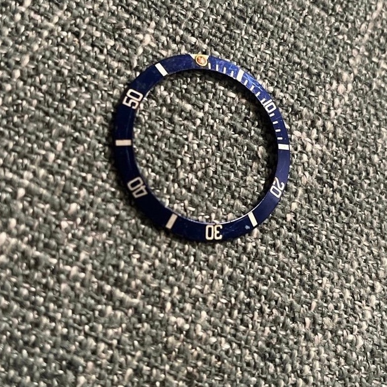 Genuine Rolex Submariner Blue Silver Watch Bezel Insert Pepsi Rare